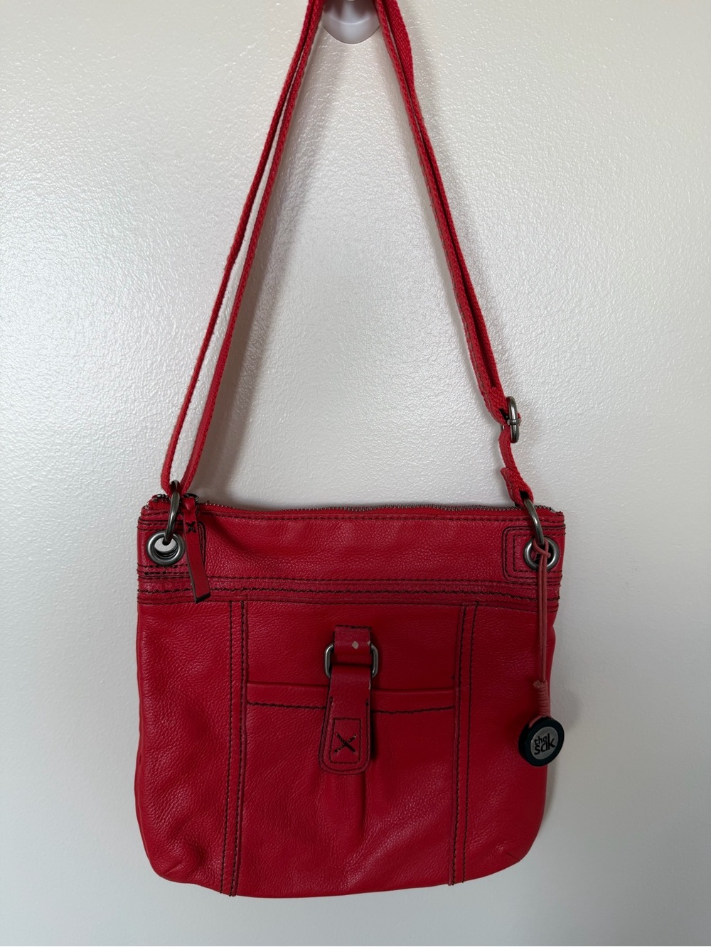 THE SAK Red Leather Strappy Crossbody